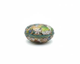 Vintage Chinese Cloisonn Enamel Pill Box
