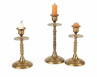 Set of Four Vintage Brass Candlesticks
