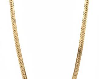 k Gold Herringbone Chain Necklace