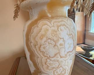 Vintage Banded Onyx Marble Vase second image