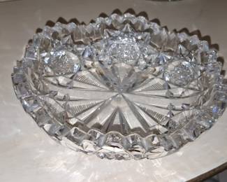 American Brilliant Period Cut Glass Nappy