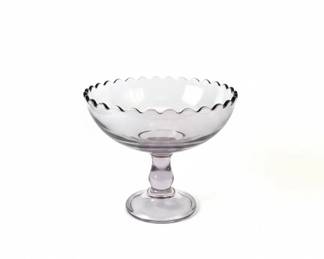 Vintage Lavender Pressed Glass Compote
