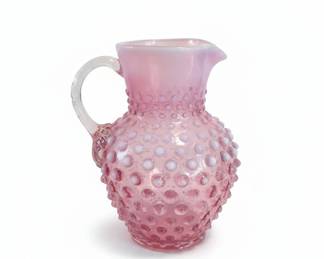 Fenton Cranberry Opalescent Hobnail Pitcher B