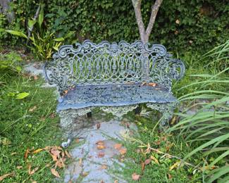 Victorian Style Betsy Ross Pattern Cast Iron Garden Bench