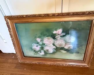 Vintage Floral Still Life Oil Painting second image