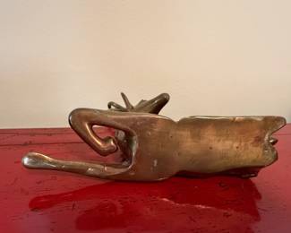 Vintage Indian Brass Recumbent Deer Figurine second image