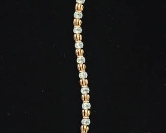 Sterling Silver and Gemstone Link Bracelet