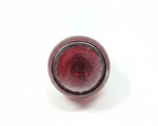 Victorian Cranberry Glass Vase with Sterling Silver Overlay second image