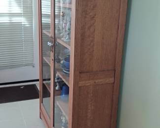 Antique Mission Oak Bookcase or Display Cabinet L W H second image