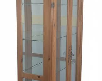 Traditional Pine Curio Cabinet with Arch Top xx second image