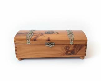 Vintage McGraw Box Co. Cedar Keepsake Box with Nautical Motif