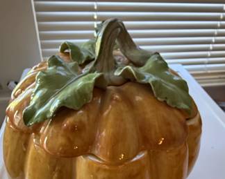 Fitz and Floyd Pumpkin Tureen with Ladle