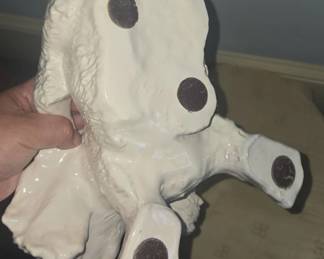 Vintage Ceramic Spaniel Figurine on Custom Upholstered Base second image