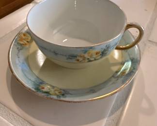 Vintage Floral Porcelain Tea Cup and Saucer Set