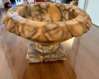 Vintage Italian Alabaster Tazza Bird Bath