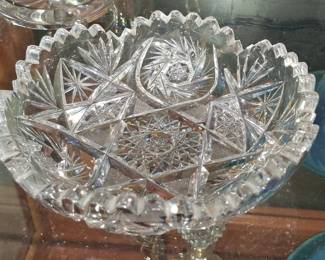 American Brilliant Period Cut Glass Nappy B