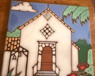 Vintage California Mission Decorative Art Tile