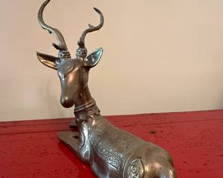 Vintage Indian Brass Recumbent Deer Figurine third image