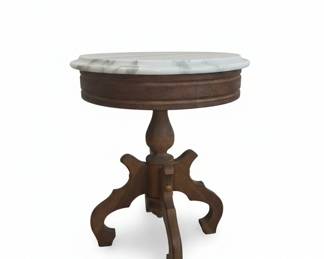 Vintage VictorianStyle Marble Top Pedestal Stand second image