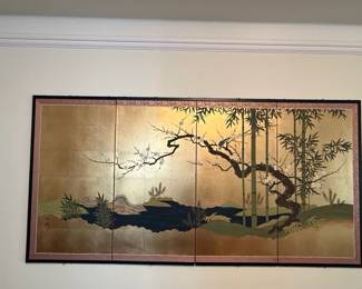 Japanese FourPanel Gold Leaf Byobu Screen or L W second image