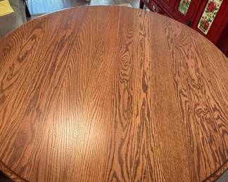 Antique Oak Pedestal Dining Table with Claw Feet. L H sixth image