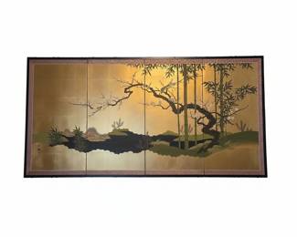 Japanese FourPanel Byobu Gold Leaf Screen