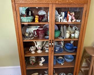 Antique Mission Oak Bookcase or Display Cabinet L W H