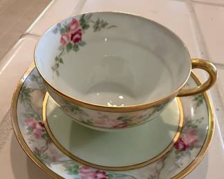 Haviland Limoges Rose Pattern Teacup and Saucer
