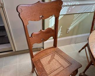 Victorian Era Oak Dining Set with Mixed Chairs fourth image