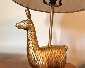 Vintage Brass Llama Table Lamp second image