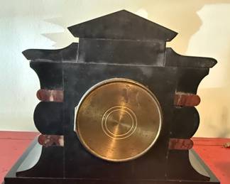 Antique Black Slate Mantel Clock third image
