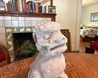 Carved Stone Foo Dog Statue