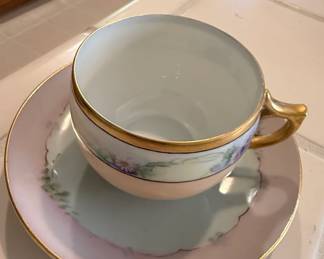 Limoges Porcelain Tea Cup and Saucer