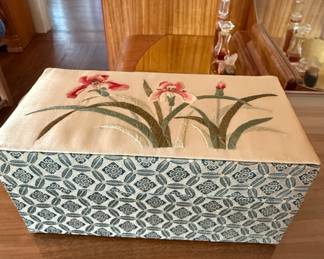 Vintage Japanese Embroidered Jewelry Box