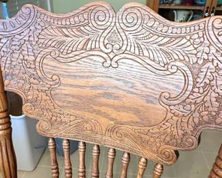 Victorian Era Oak Dining Set with Mixed Chairs fifth image