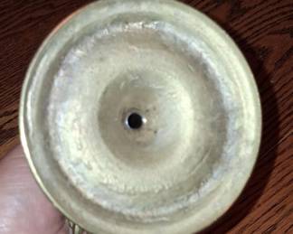 Vintage Brass and Alabaster Chamberstick Candle Holder second image