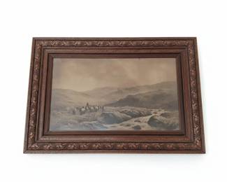 Victorian Era Sheep in Highlands Landscape Print
