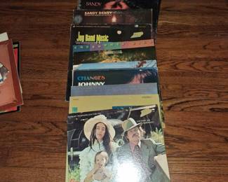 Collection of Vintage Folk, Rock, and Country Vinyl Records