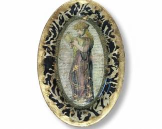 David M. Brian Girl with Birds Decorative Platter