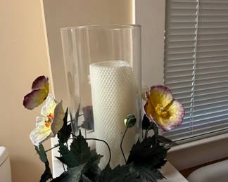 Floral Hurricane Candle Holder