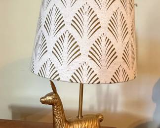 Vintage Brass Llama Table Lamp