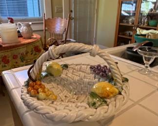 Italian Majolica Woven Fruit Basket third image