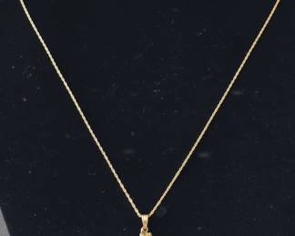 k Yellow Gold Jade Pendant Necklace