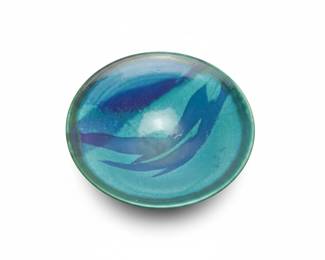 Studio Pottery Blue Glazed Shallow Bowl