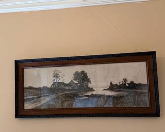 Antique th Century Landscape Etching, likely Ernest C. Rost