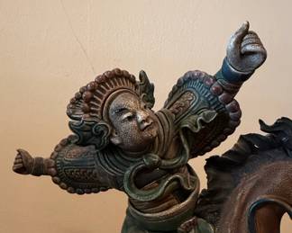 Shiwan Ceramic Warrior on Horseback Sculpture second image