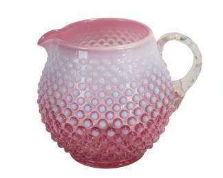 Fenton Cranberry Opalescent Hobnail Creamer