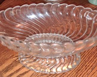 Vintage Fostoria Colony Swirl Pattern Footed Bowl