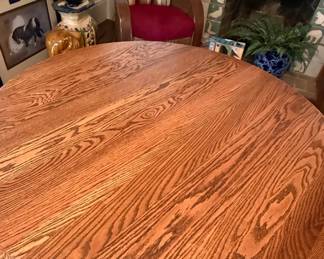 Antique Oak Pedestal Dining Table with Claw Feet. L H second image