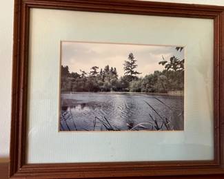 Framed Landscape Photographic Print of a Lake second image